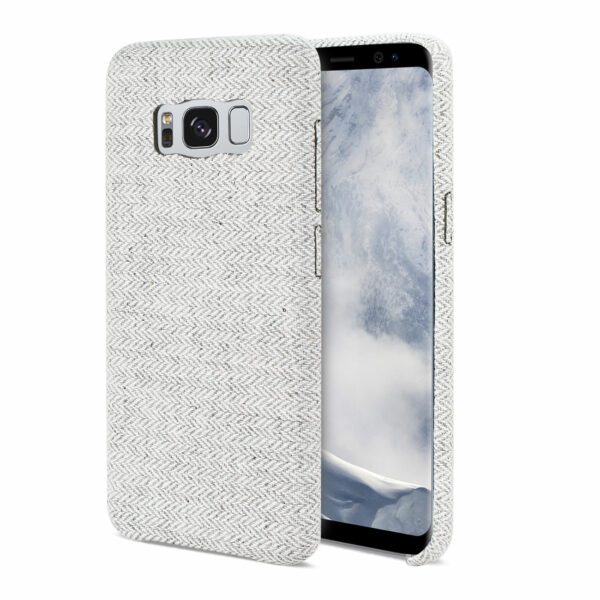 REIKO SAMSUNG GALAXY S8 EDGE HERRINGBONE FABRIC IN LIGHT GRAY - Image 2