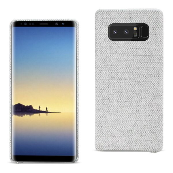 REIKO SAMSUNG GALAXY NOTE 8 HERRINGBONE FABRIC IN LIGHT GRAY