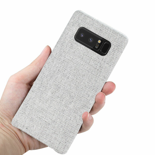 REIKO SAMSUNG GALAXY NOTE 8 HERRINGBONE FABRIC IN LIGHT GRAY - Image 3