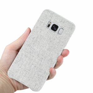 REIKO SAMSUNG GALAXY S8 HERRINGBONE FABRIC IN LIGHT GRAY - Image 3