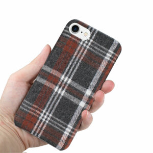 Reiko iPhone 7/8/SE2 Checked Fabric Case In Brown - Image 3
