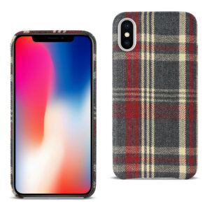 Reiko iPhone X/iPhone XS Checked Fabric Case In Red