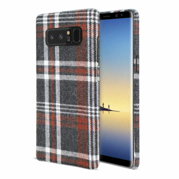 Reiko Samsung Galaxy Note 8 Checked Fabric Case In Brown - Image 2