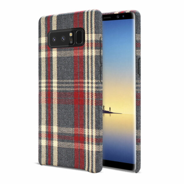 Reiko Samsung Galaxy Note 8 Checked Fabric Case In Red - Image 2