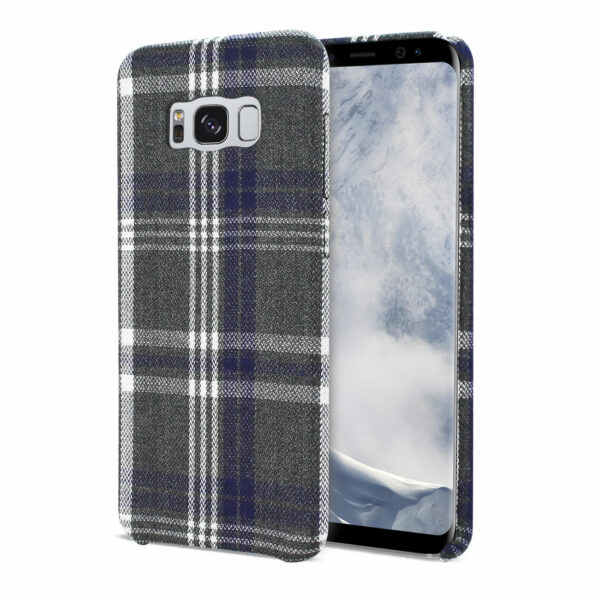 Reiko Samsung Galaxy S8 Checked Fabric Case In Black - Image 2