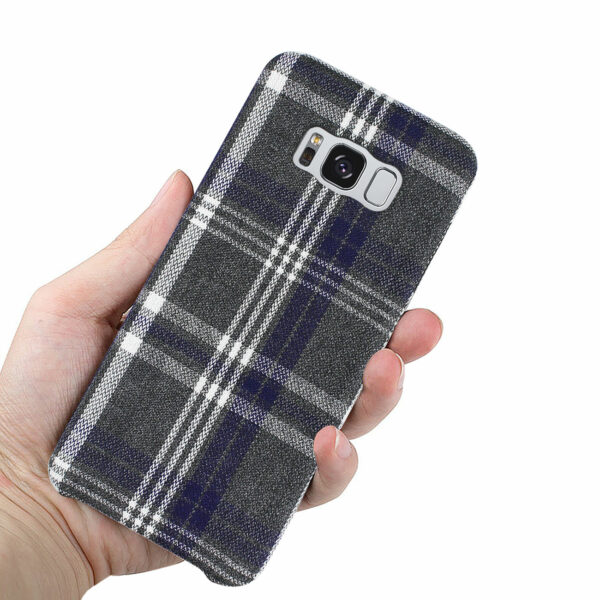 Reiko Samsung Galaxy S8 Checked Fabric Case In Black - Image 3