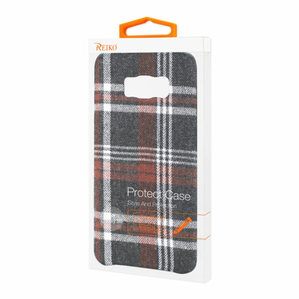 Reiko Samsung Galaxy S8 Checked Fabric Case In Brown - Image 4
