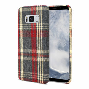 Reiko Samsung Galaxy S8 Checked Fabric Case In Red - Image 2