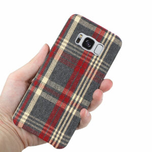 Reiko Samsung Galaxy S8 Checked Fabric Case In Red - Image 3