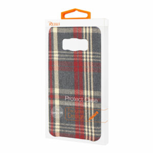 Reiko Samsung Galaxy S8 Checked Fabric Case In Red - Image 4