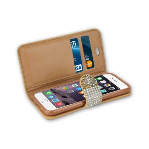 REIKO IPHONE 6 DIAMOND RHINESTONE WALLET CASE IN GOLD - Image 2