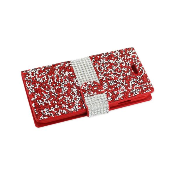 REIKO IPHONE 6 DIAMOND RHINESTONE WALLET CASE IN RED - Image 2