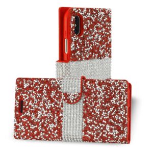 REIKO iPhone X/iPhone XS DIAMOND RHINESTONE WALLET CASE IN RED - Image 2