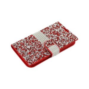 REIKO LG K10 DIAMOND RHINESTONE WALLET CASE IN RED - Image 2