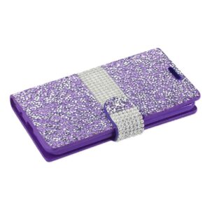 REIKO LG X POWER/ K6 DIAMOND RHINESTONE WALLET CASE IN PURPLE - Image 2