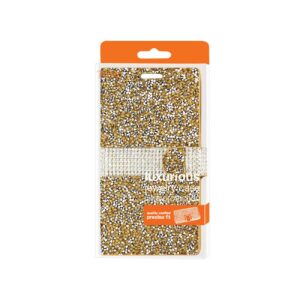 REIKO LG V10 DIAMOND RHINESTONE WALLET CASE IN GOLD - Image 4