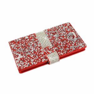 REIKO LG V10 DIAMOND RHINESTONE WALLET CASE IN RED - Image 3