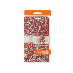 REIKO LG V10 DIAMOND RHINESTONE WALLET CASE IN RED - Image 4