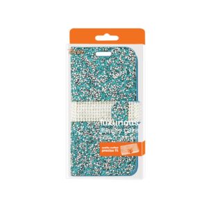 REIKO SAMSUNG GALAXY GRAND PRIME DIAMOND RHINESTONE WALLET CASE IN BLUE - Image 4