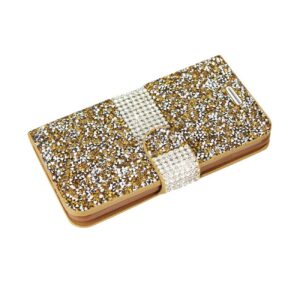 REIKO SAMSUNG GALAXY GRAND PRIME DIAMOND RHINESTONE WALLET CASE IN GOLD - Image 3