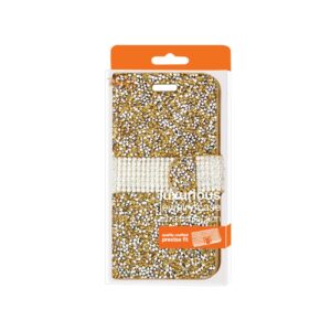 REIKO SAMSUNG GALAXY GRAND PRIME DIAMOND RHINESTONE WALLET CASE IN GOLD - Image 4