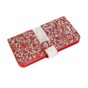 REIKO SAMSUNG GALAXY GRAND PRIME DIAMOND RHINESTONE WALLET CASE IN RED - Image 3