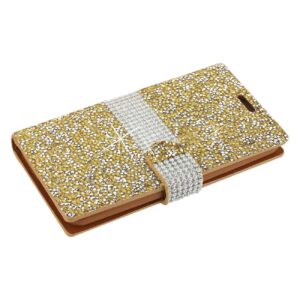 Reiko Samsung Galaxy J3 Emerge Diamond Rhinestone Wallet Case In Gold - Image 2