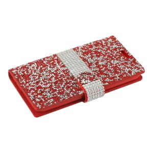 Reiko Samsung Galaxy J3 Emerge Diamond Rhinestone Wallet Case In Red - Image 2