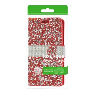Reiko Samsung Galaxy J3 Emerge Diamond Rhinestone Wallet Case In Red - Image 4