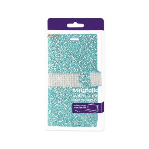 REIKO SAMSUNG GALAXY J7 DIAMOND RHINESTONE WALLET CASE IN BLUE - Image 4