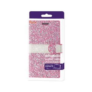 REIKO SAMSUNG GALAXY J7 DIAMOND RHINESTONE WALLET CASE IN PINK - Image 4