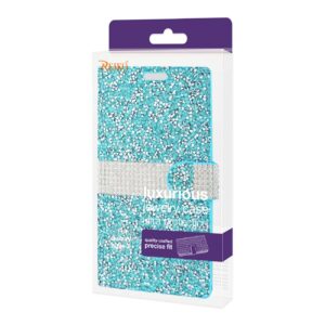REIKO SAMSUNG GALAXY NOTE 8 DIAMOND RHINESTONE WALLET CASE IN BLUE - Image 4