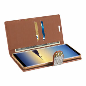 REIKO SAMSUNG GALAXY NOTE 8 DIAMOND RHINESTONE WALLET CASE IN GOLD - Image 3