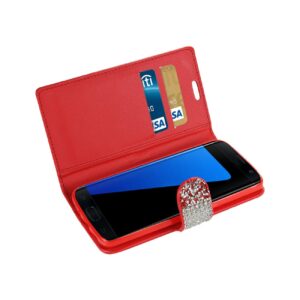 REIKO SAMSUNG GALAXY S7 DIAMOND RHINESTONE WALLET CASE IN RED - Image 2