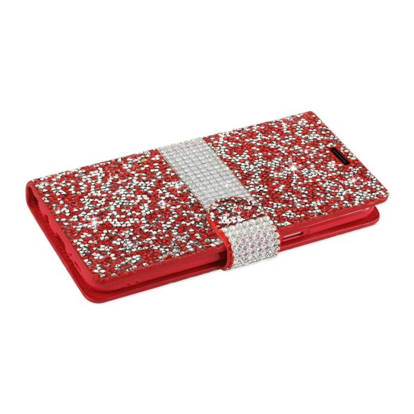 REIKO SAMSUNG GALAXY S8/ SM DIAMOND RHINESTONE WALLET CASE IN RED - Image 2