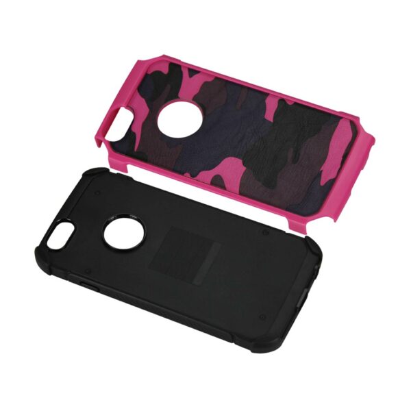 REIKO IPHONE 6 PLUS HYBRID LEATHER CAMOUFLAGE CASE IN PINK - Image 2