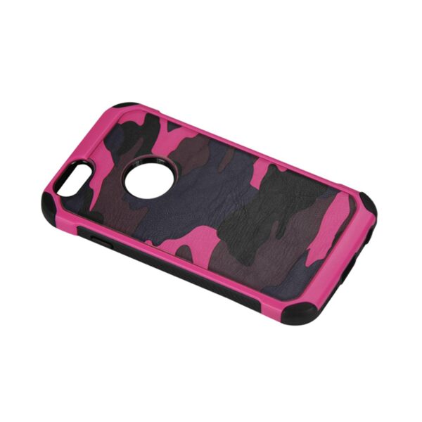 REIKO IPHONE 6 PLUS HYBRID LEATHER CAMOUFLAGE CASE IN PINK - Image 3