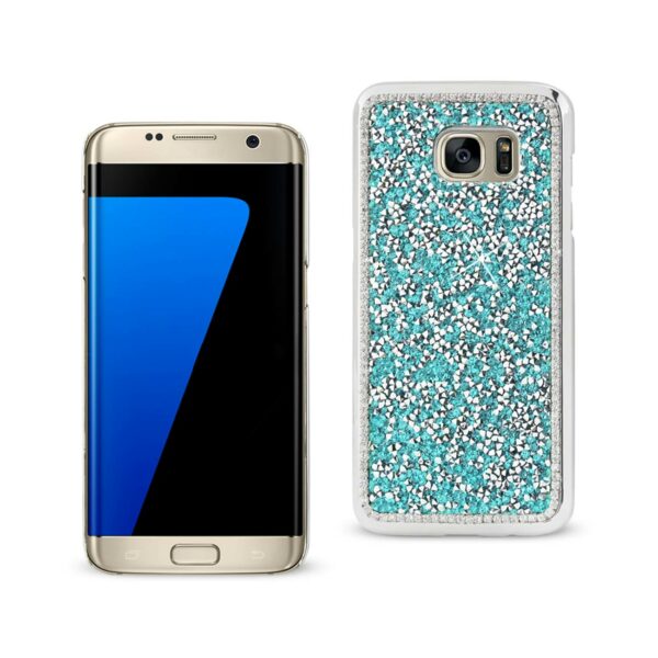 REIKO SAMSUNG GALAXY S7 EDGE JEWELRY BLING RHINESTONE CASE IN BLUE