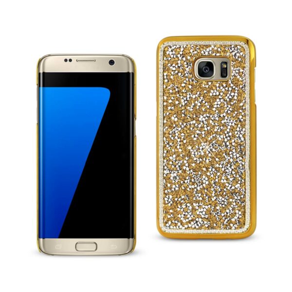 REIKO SAMSUNG GALAXY S7 EDGE JEWELRY BLING RHINESTONE CASE IN GOLD