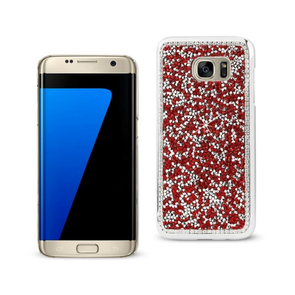 REIKO SAMSUNG GALAXY S7 EDGE JEWELRY BLING RHINESTONE CASE IN RED