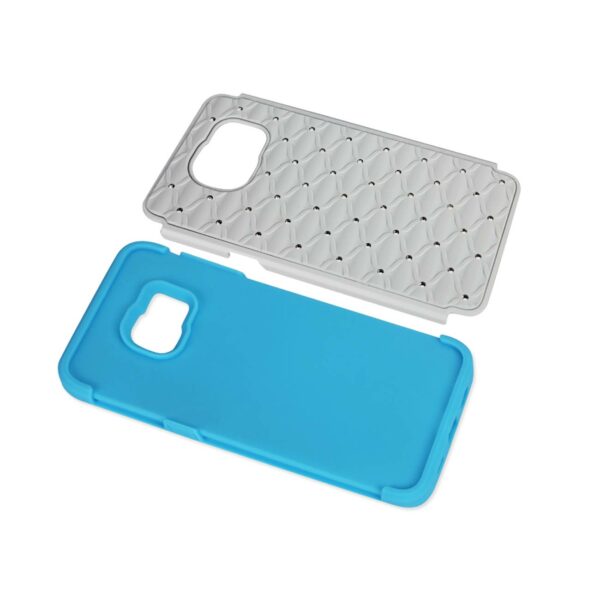 REIKO SAMSUNG GALAXY S6 EDGE PLUS HYBRID HEAVY DUTY JEWELRY DIAMOND CASE IN BLUE WHITE - Image 2