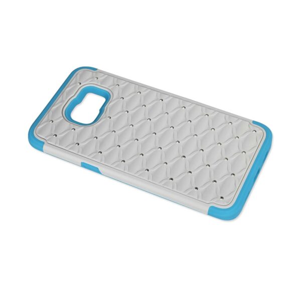 REIKO SAMSUNG GALAXY S6 EDGE PLUS HYBRID HEAVY DUTY JEWELRY DIAMOND CASE IN BLUE WHITE - Image 3