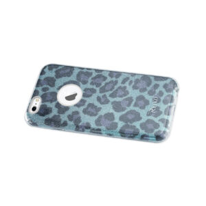 REIKO IPHONE 6/ 6S SHINE GLITTER SHIMMER LEOPARD HYBRID CASE IN BLUE - Image 2