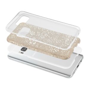 REIKO SAMSUNG GALAXY S8 EDGE/ S8 PLUS SHINE GLITTER SHIMMER PLUM BLOSSOM HYBRID CASE IN GOLD - Image 3