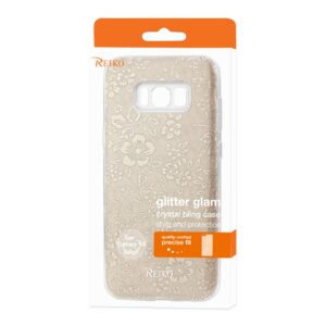 REIKO SAMSUNG GALAXY S8 EDGE/ S8 PLUS SHINE GLITTER SHIMMER PLUM BLOSSOM HYBRID CASE IN GOLD - Image 4
