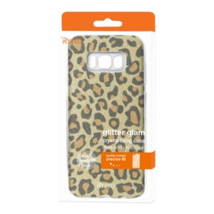 REIKO SAMSUNG GALAXY S8 EDGE/ S8 PLUS SHINE GLITTER SHIMMER HYBRID CASE IN LEOPARD GOLD - Image 4