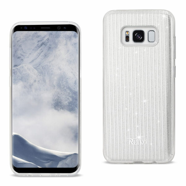 REIKO SAMSUNG GALAXY S8 EDGE/ S8 PLUS SHINE GLITTER SHIMMER STRIPE HYBRID CASE IN LINEAR SILVER