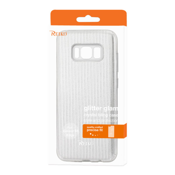 REIKO SAMSUNG GALAXY S8 EDGE/ S8 PLUS SHINE GLITTER SHIMMER STRIPE HYBRID CASE IN LINEAR SILVER - Image 4
