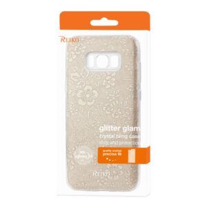 REIKO SAMSUNG GALAXY S8/ SM SHINE GLITTER SHIMMER PLUM BLOSSOM HYBRID CASE IN GOLD - Image 4