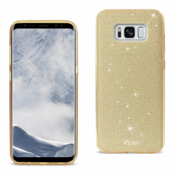 REIKO SAMSUNG GALAXY S8/ SM SHINE GLITTER SHIMMER LEOPARD HYBRID CASE IN GOLD